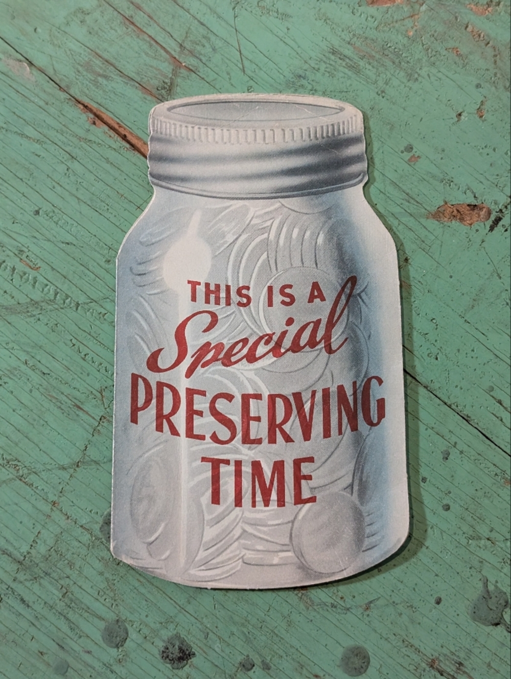 Vintage 1953 Canada Savings Bonds Paper Advertising Mason Jar - Neat And Rare!